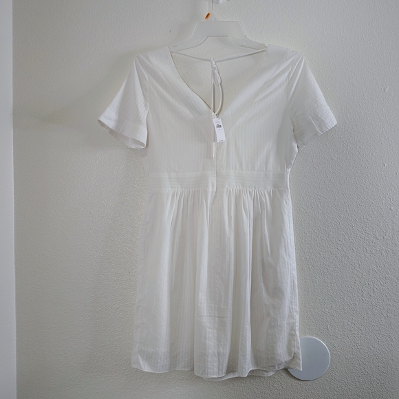 Banana Republic White Mini Dress V-Neck Short Sleeve NWT Size S - Picture 8 of 15